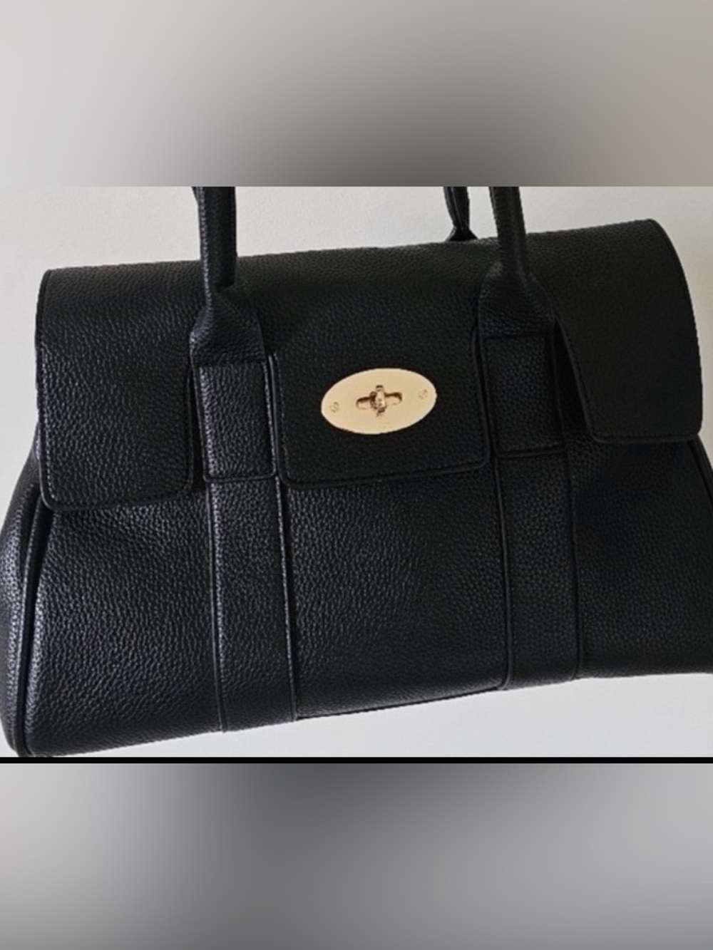 Inspired by Mulberry Black Vegan Leather Shoulder Bag Purse
